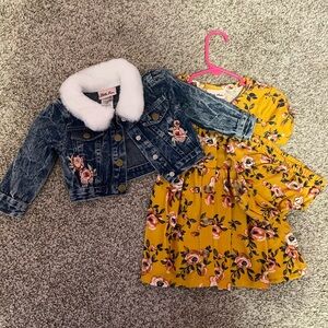 Floral Yellow Kids Dress Set